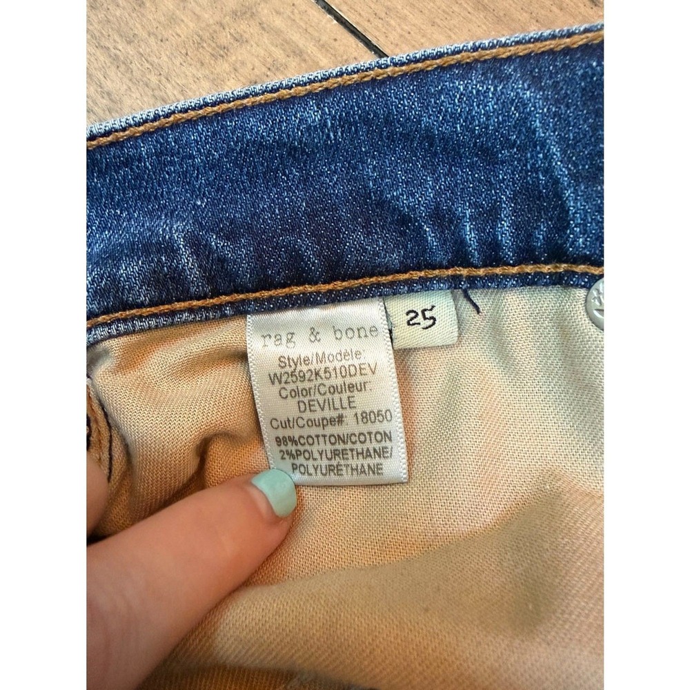 Rag & Bone Dre Capri‎ Deville Distressed Slim Boyfriend Jeans 25 W2592K510DEV - Picture 5 of 10